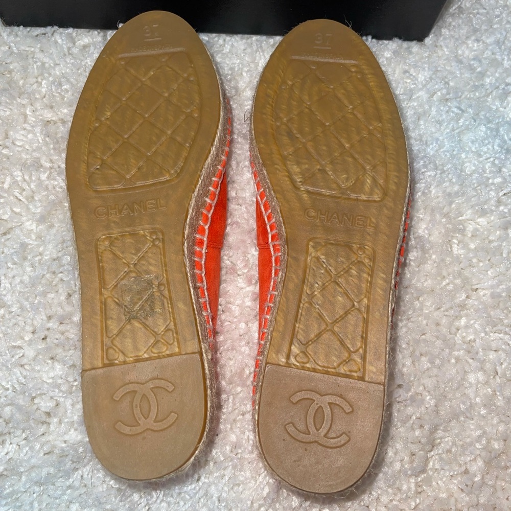CHANEL Espadrilles Orange Suede - Picture 5 of 14